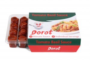 צילום מוצרי מזון - רוטב עגבניות עם בזיליקום צולם עבור חברת דורות